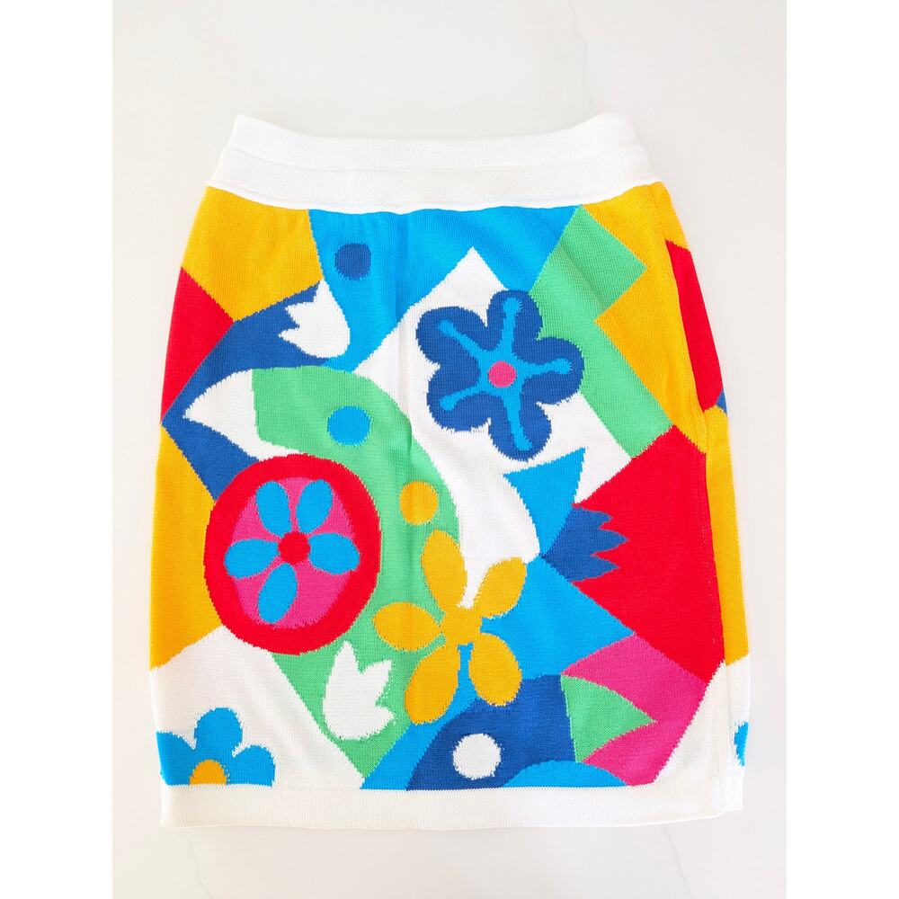 Vintage Escada Womens Mini Skirt Sz 40 Cotton Stretch Designer Luxury Medium